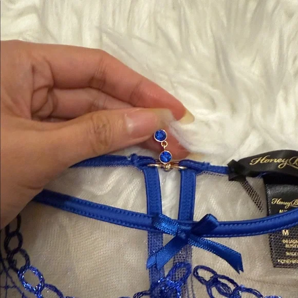 NWT Honey Birdette Royal Blue Lace Panty - Picture 3 of 5